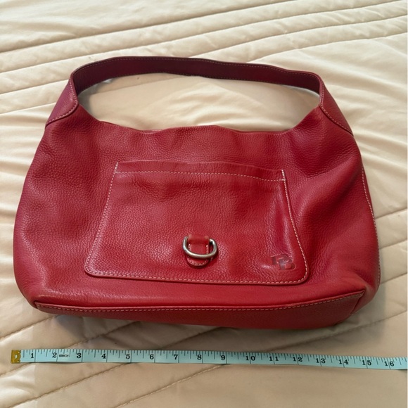 Dooney & Bourke Red Leather Hobo Bag with Sleek Design - Picture 14 of 15